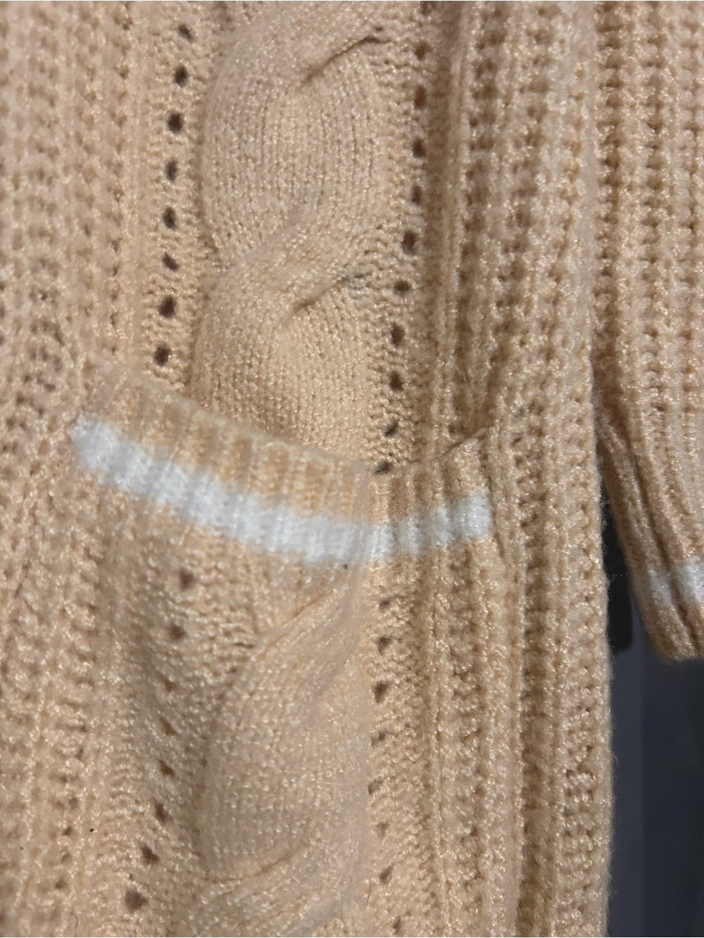 Torrid Raglan Cable Button Front Cardigan Sweater Sand - Picture 2 of 6